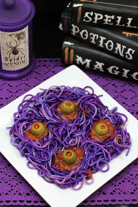 Purple monster pasta HALLOWEEN SPAGHETTI