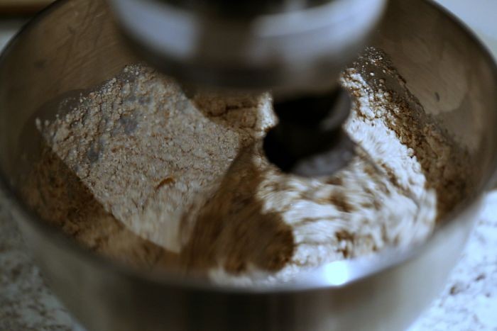 muffins in mixer