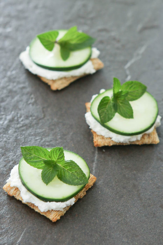 Eclectic Recipes Cucumber Cream Cheese and Mint Triscuit Crackers Eclectic Recipes