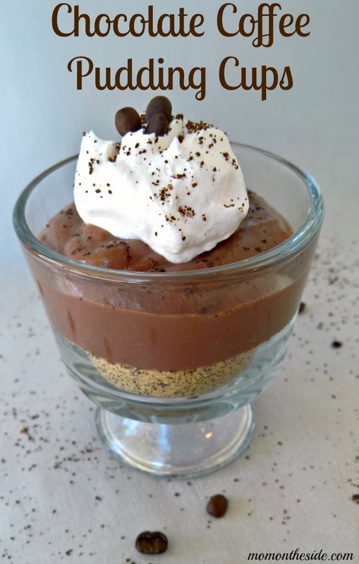 Chocolate Coffee Pudding Cups with Fresh Ground Coffee Beans