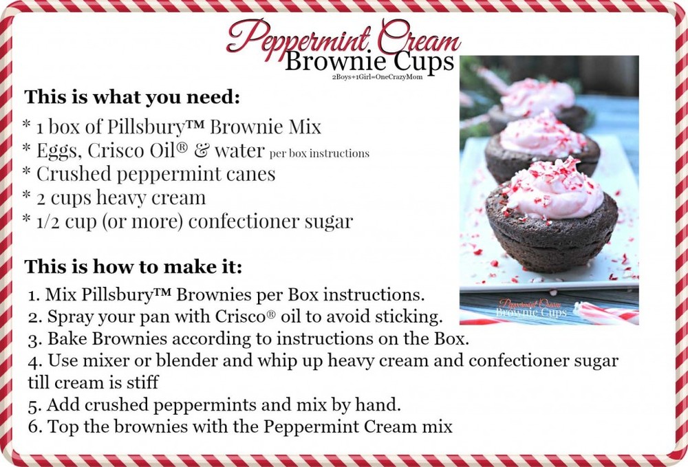 UntitledPeppermint Cream Brownie Cups #Recipe Card
