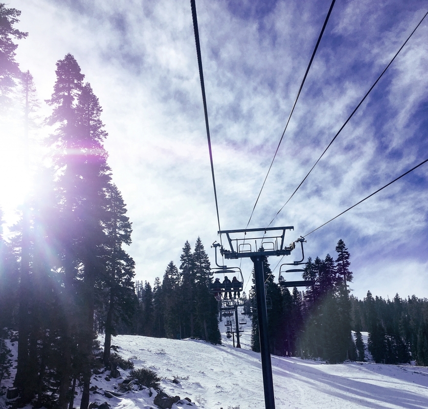 Chairlift going up Northstar California Ski Resort