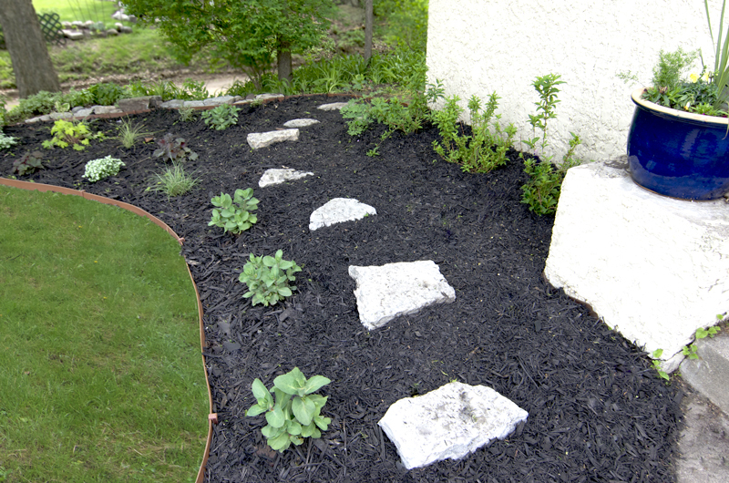 Close-up of the planted garden