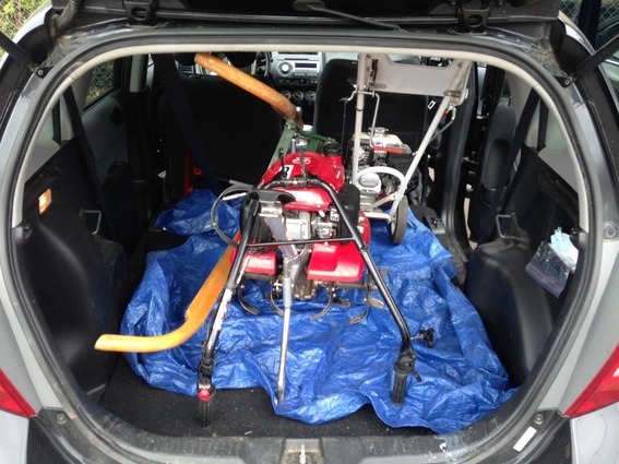 Rented landscaping equipment