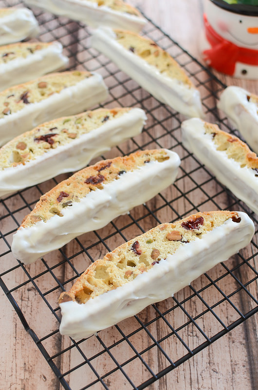 Cranberry, Pistachio, and White Chocolate Biscotti - perfect for holiday gifts!