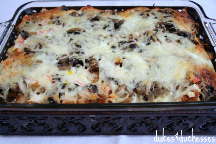 baked crab strata