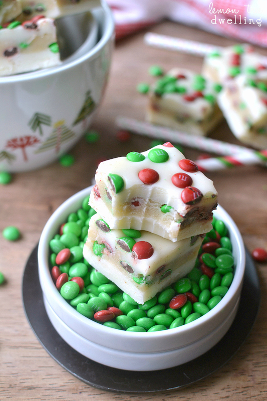 M&M Cookie Dough Fudge - Bitz & Giggles