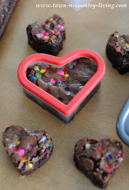 Heart Shaped Brownies for Valentine's Day